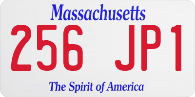 MA license plate 256JP1