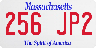 MA license plate 256JP2