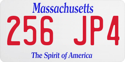 MA license plate 256JP4