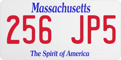 MA license plate 256JP5
