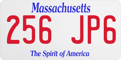 MA license plate 256JP6
