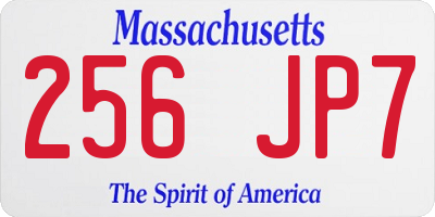 MA license plate 256JP7