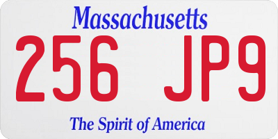 MA license plate 256JP9