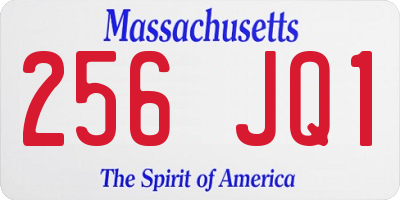 MA license plate 256JQ1