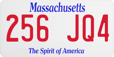 MA license plate 256JQ4