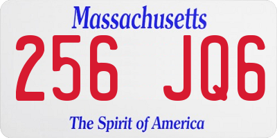MA license plate 256JQ6