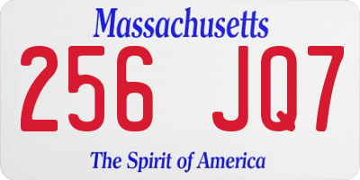 MA license plate 256JQ7