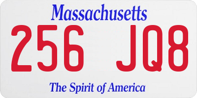 MA license plate 256JQ8
