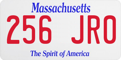 MA license plate 256JR0