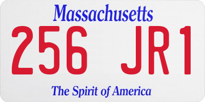 MA license plate 256JR1
