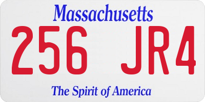 MA license plate 256JR4