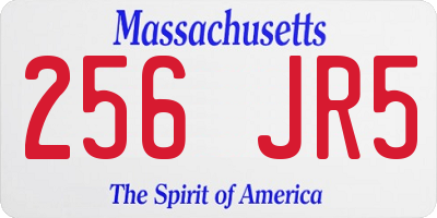MA license plate 256JR5