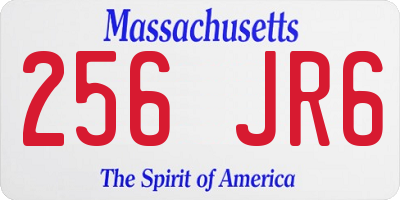 MA license plate 256JR6