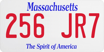 MA license plate 256JR7