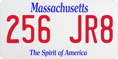 MA license plate 256JR8