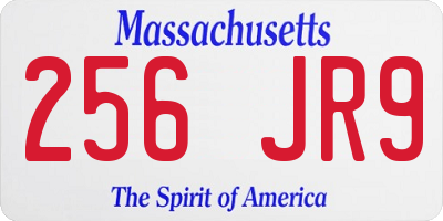 MA license plate 256JR9