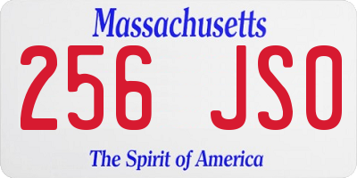 MA license plate 256JS0