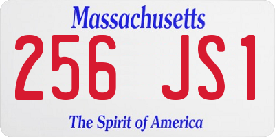 MA license plate 256JS1