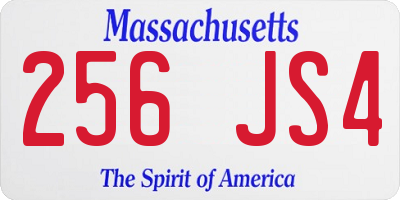 MA license plate 256JS4