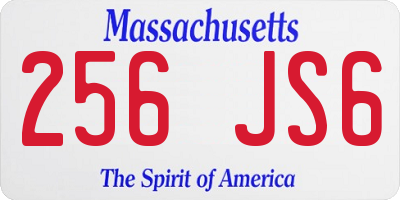 MA license plate 256JS6