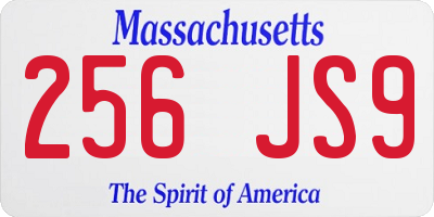 MA license plate 256JS9