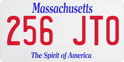 MA license plate 256JT0