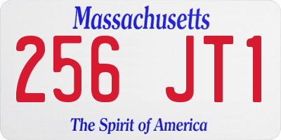 MA license plate 256JT1