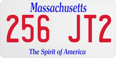 MA license plate 256JT2