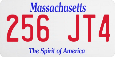 MA license plate 256JT4