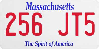 MA license plate 256JT5