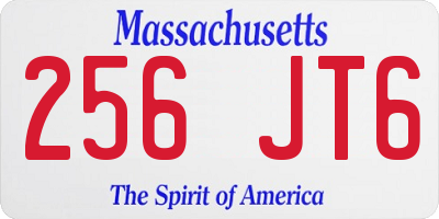 MA license plate 256JT6
