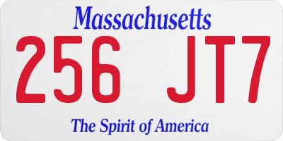 MA license plate 256JT7