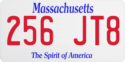 MA license plate 256JT8
