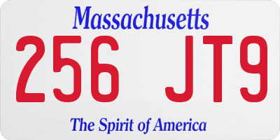 MA license plate 256JT9