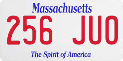 MA license plate 256JU0
