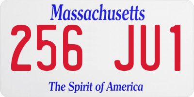 MA license plate 256JU1