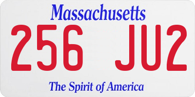 MA license plate 256JU2