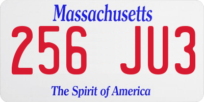 MA license plate 256JU3