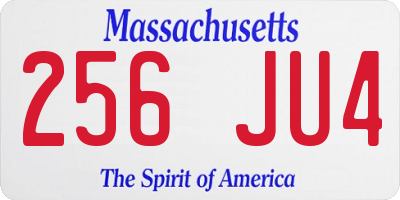 MA license plate 256JU4