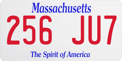 MA license plate 256JU7