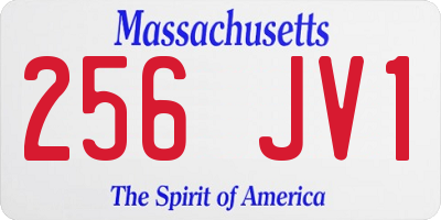MA license plate 256JV1