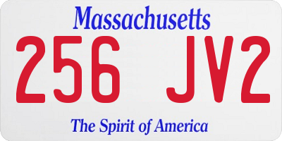 MA license plate 256JV2