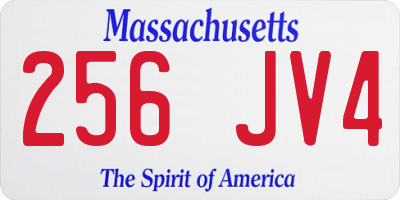 MA license plate 256JV4