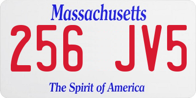 MA license plate 256JV5