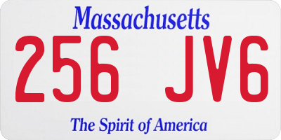 MA license plate 256JV6