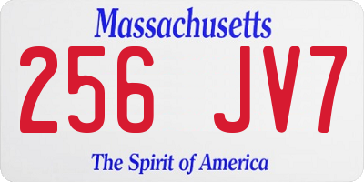 MA license plate 256JV7