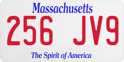 MA license plate 256JV9