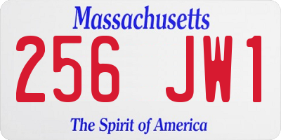 MA license plate 256JW1