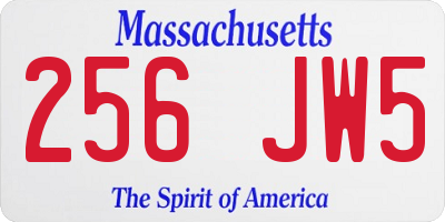 MA license plate 256JW5