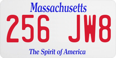 MA license plate 256JW8